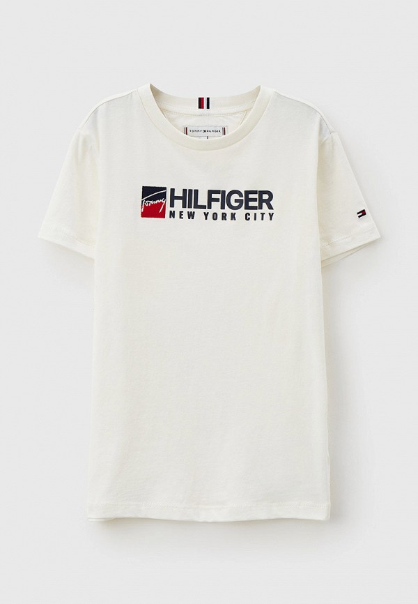 футболка с коротким рукавом tommy hilfiger малыши, бежевая