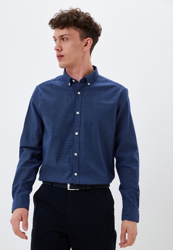 мужская рубашка с длинным рукавом springfield, синяя