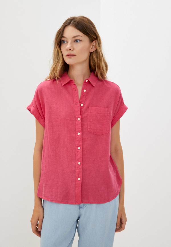 женская рубашка с коротким рукавом springfield, розовая