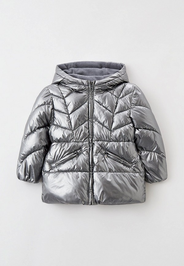утепленные куртка mayoral для девочки, серебряная