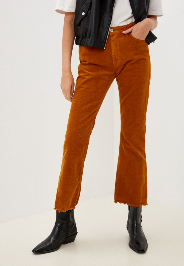 женские повседневные брюки please, оранжевые