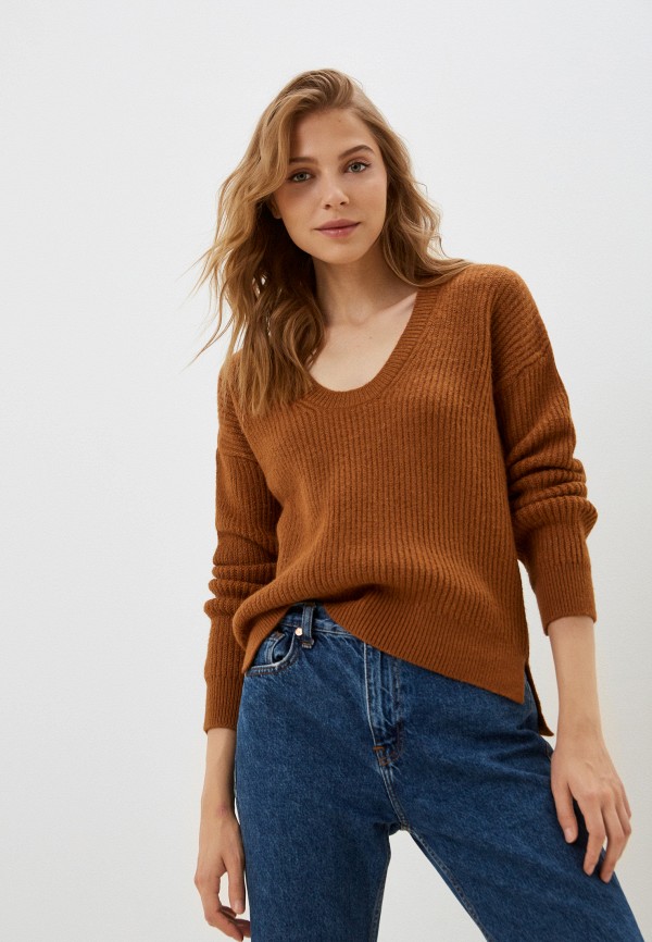 женский пуловер koton, коричневый