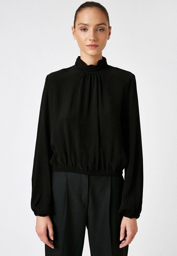 женская блузка с длинным рукавом koton, черная