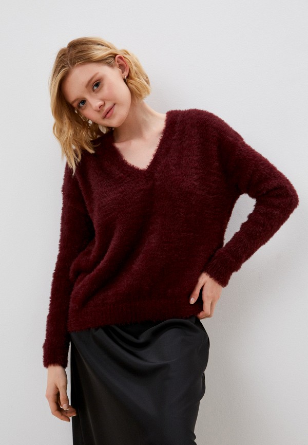 женский пуловер koton, бордовый