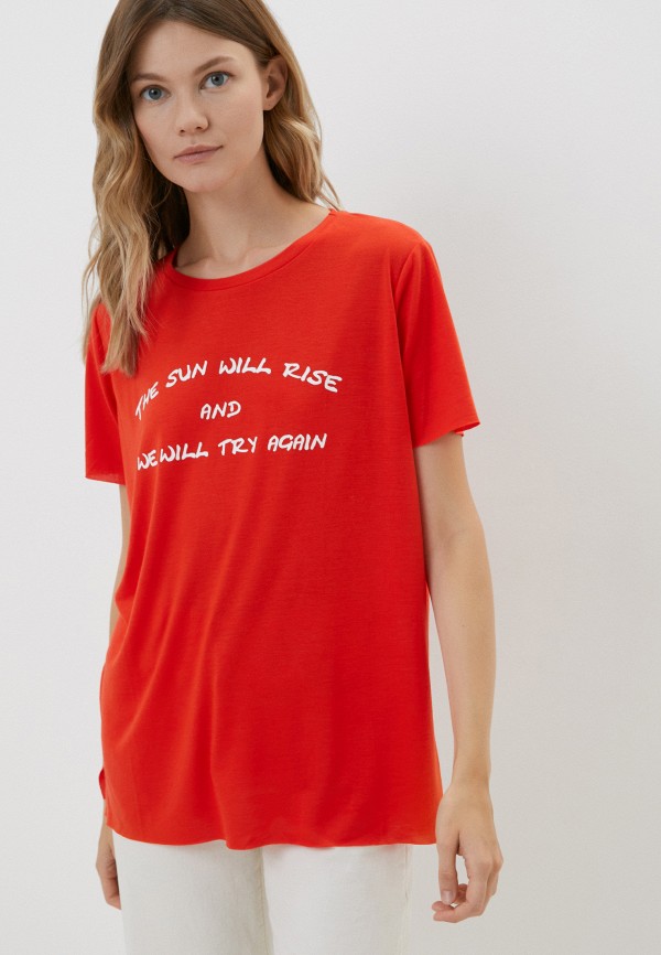 женская футболка koton, красная