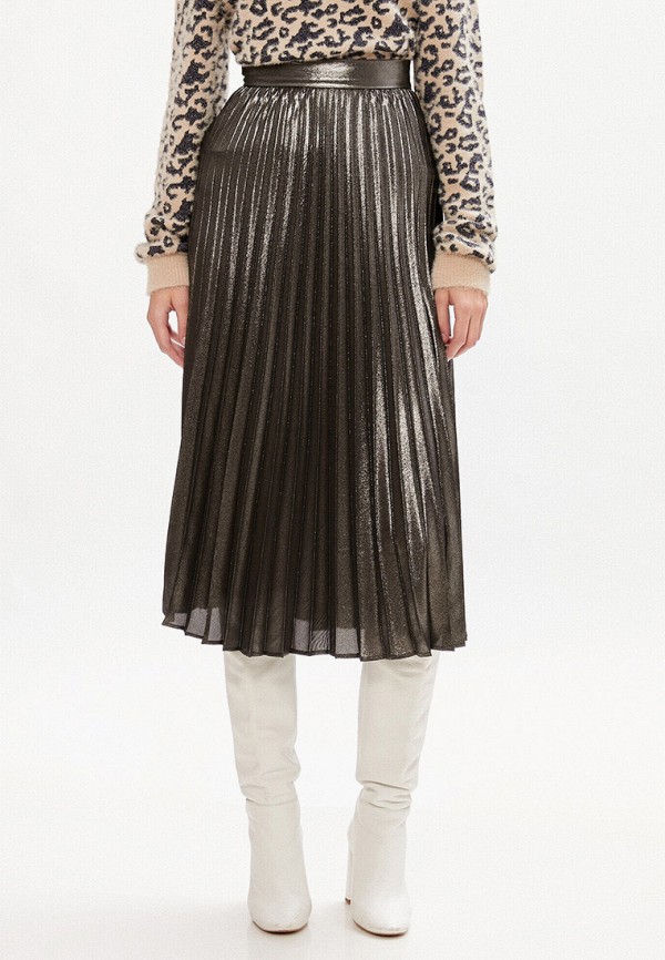 женская плиссированные юбка koton, коричневая