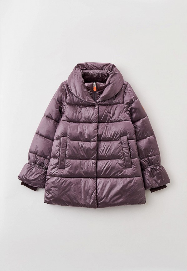 утепленные куртка save the duck для девочки, фиолетовая