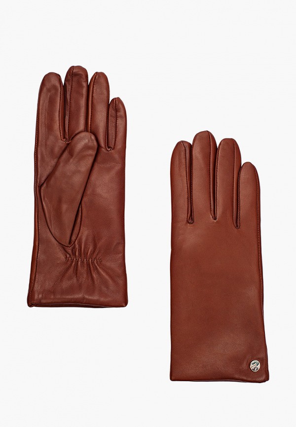 женские кожаные перчатки fabretti, коричневые