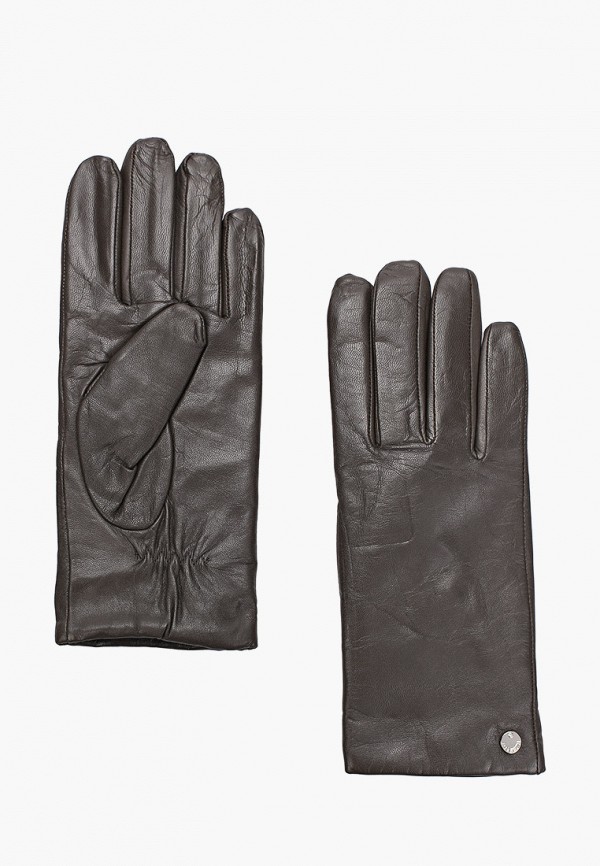 женские кожаные перчатки fabretti, серые