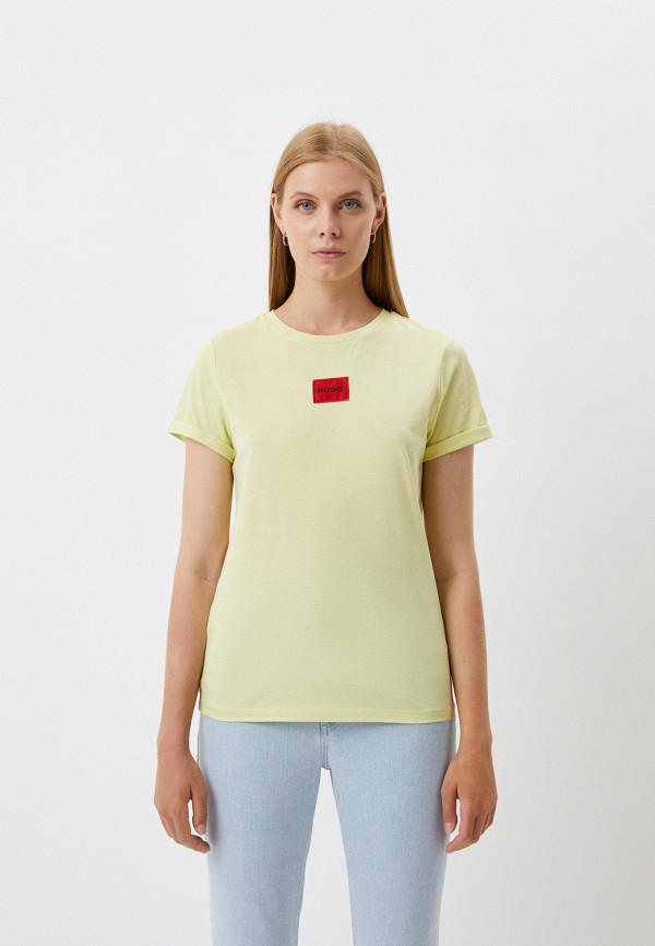 женская футболка hugo, желтая