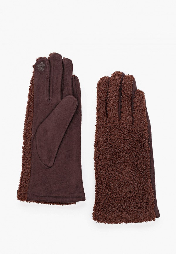 женские текстильные перчатки fabretti, коричневые