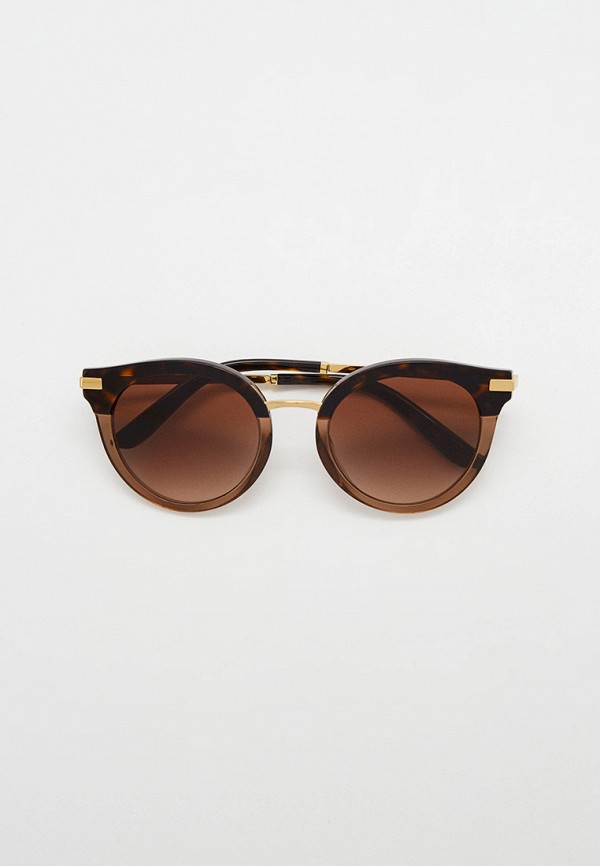 женские круглые солнцезащитные очки dolce & gabbana, коричневые