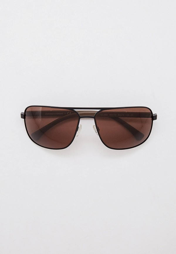 мужские квадратные солнцезащитные очки emporio armani, коричневые