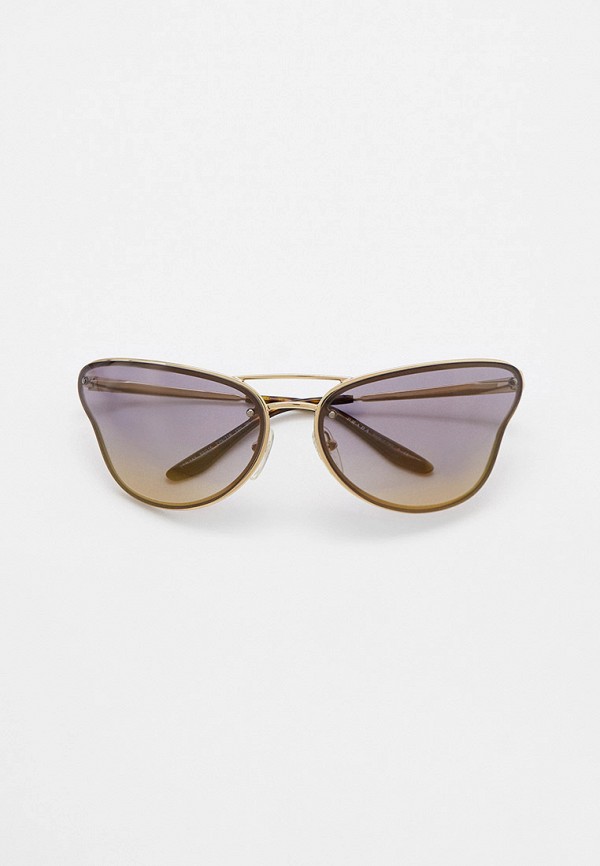 женские солнцезащитные очки кошачьи глаза prada, золотые