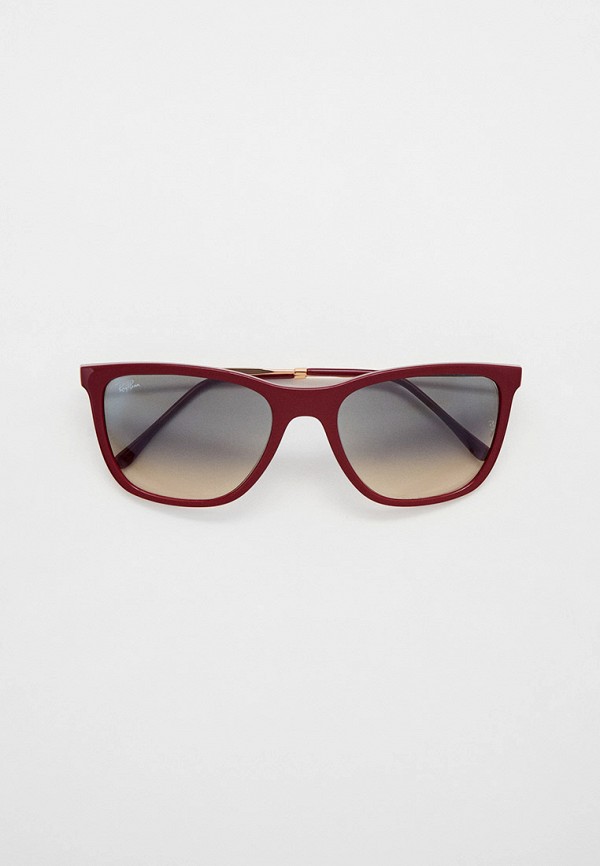 женские квадратные солнцезащитные очки ray ban, бордовые