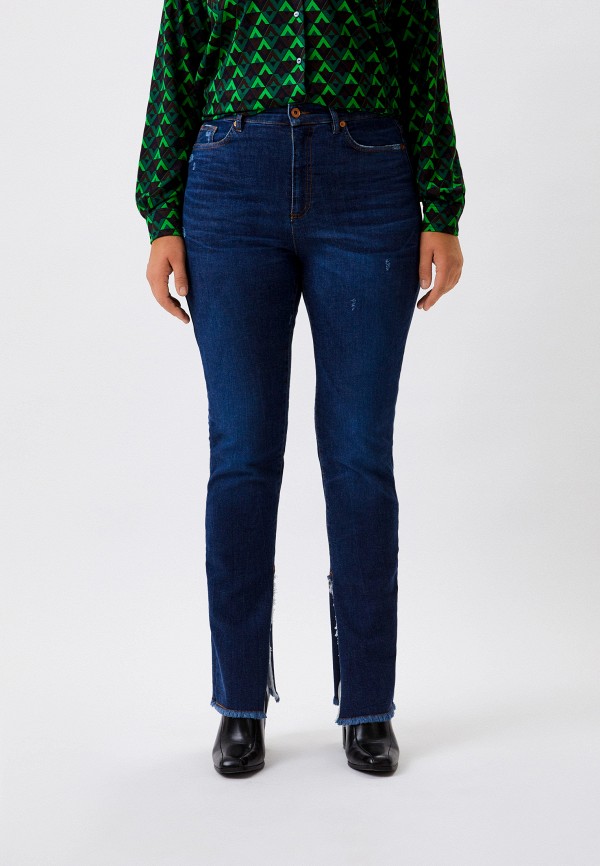 женские прямые джинсы marina rinaldi sport, синие