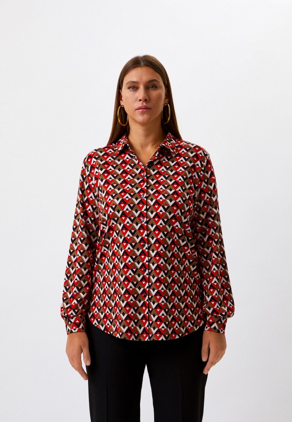 женская блузка с длинным рукавом marina rinaldi sport, разноцветная