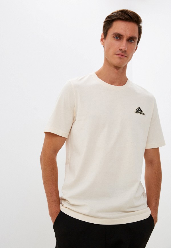 мужская футболка с коротким рукавом adidas, бежевая