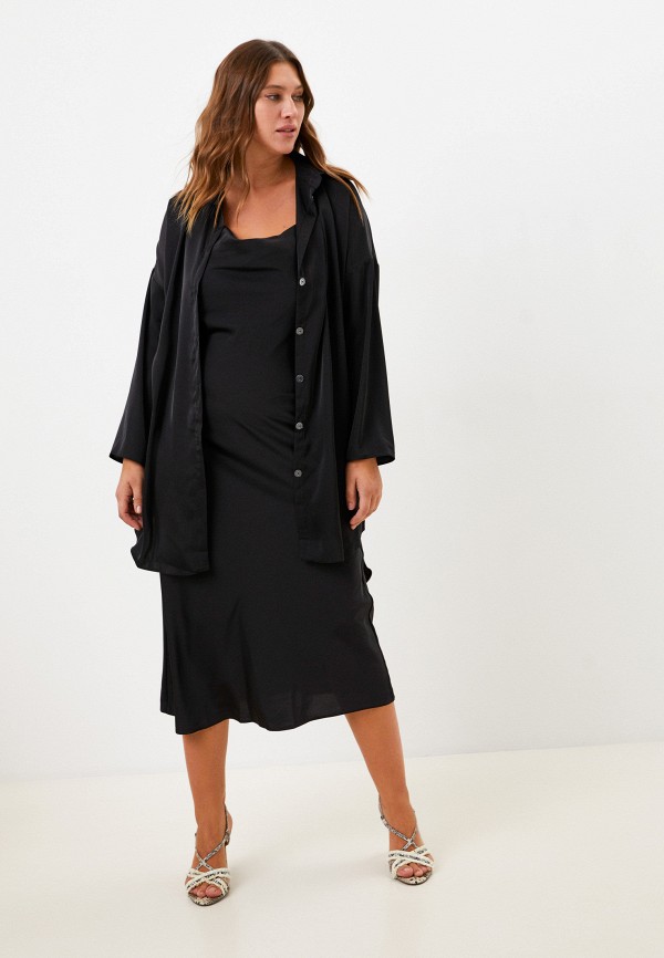 женская блузка-комбинация moona store, черная