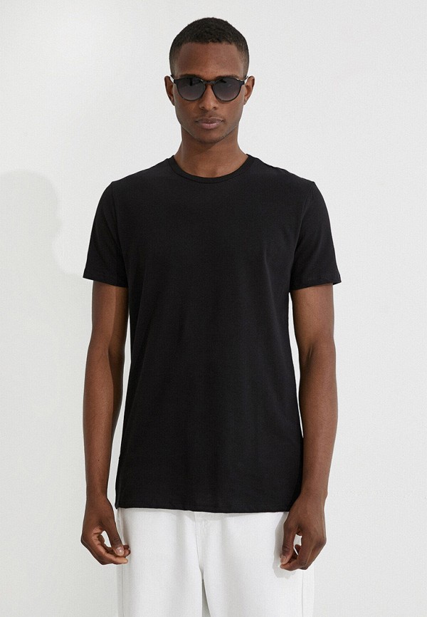 мужская футболка с коротким рукавом koton, черная