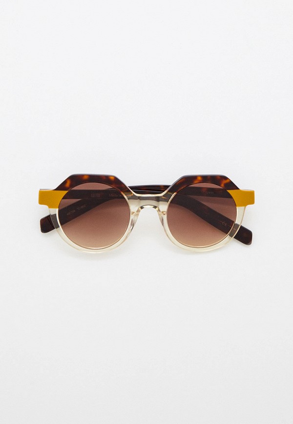 женские круглые солнцезащитные очки kaleos, коричневые