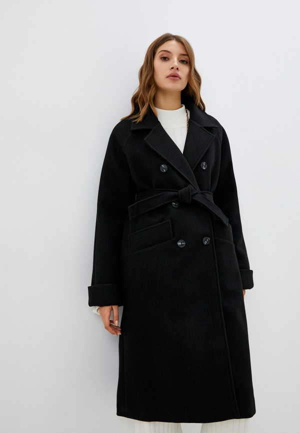 женское двубортные пальто moona store, черное
