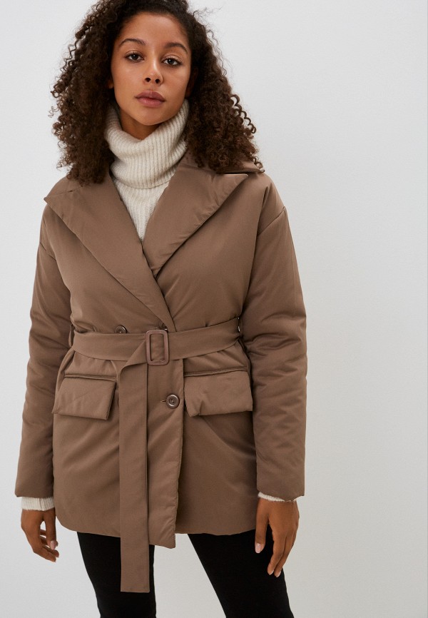 женская утепленные куртка moona store, коричневая