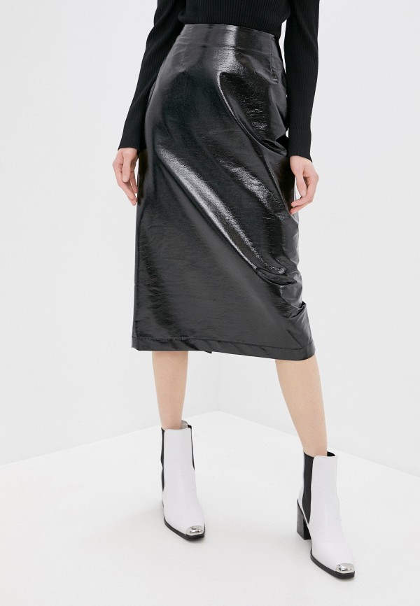 женская кожаные юбка vivetta, черная