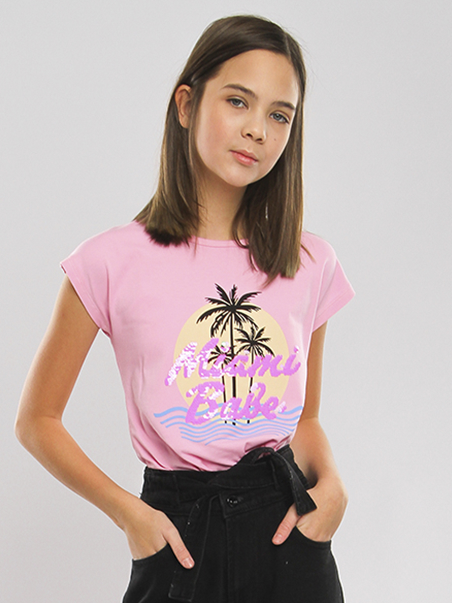 футболка laddobbo для девочки, розовая
