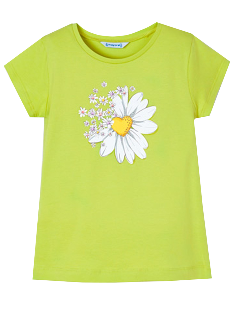 футболка mayoral для девочки, зеленая