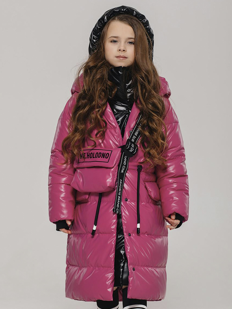 пальто с капюшоном gnk для девочки, розовое