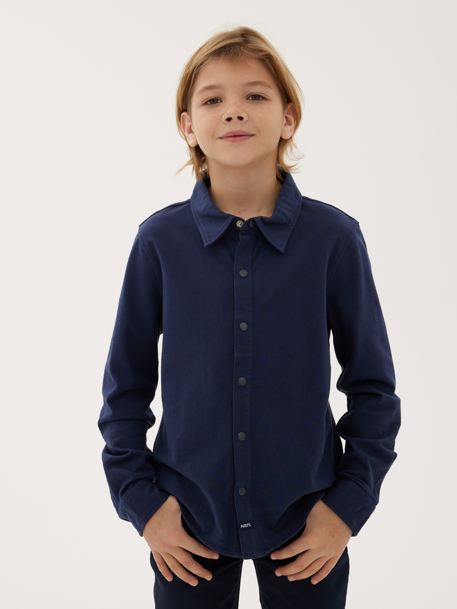 рубашка с длинным рукавом noble people для мальчика, синяя