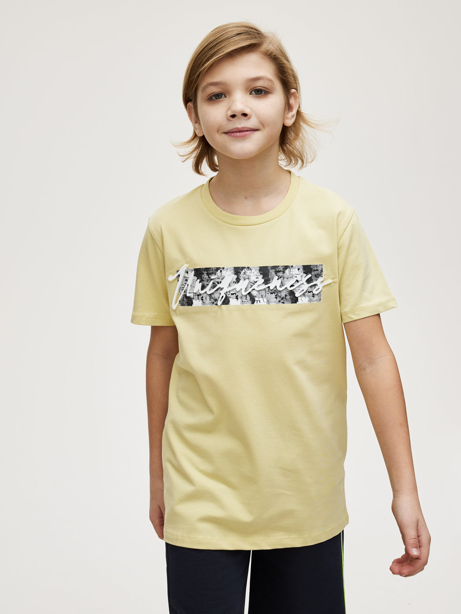 футболка laddobbo для мальчика, желтая