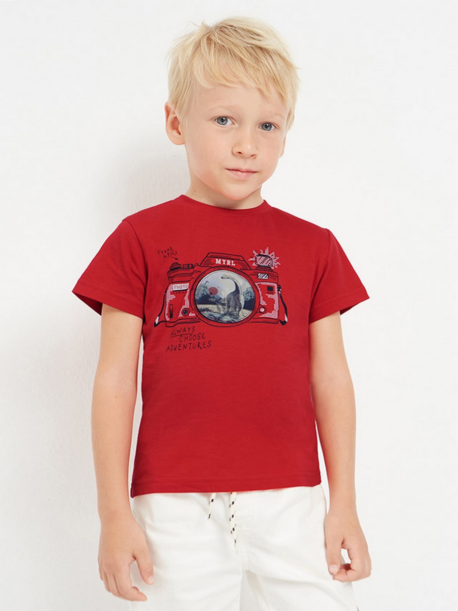 футболка mayoral для мальчика, красная