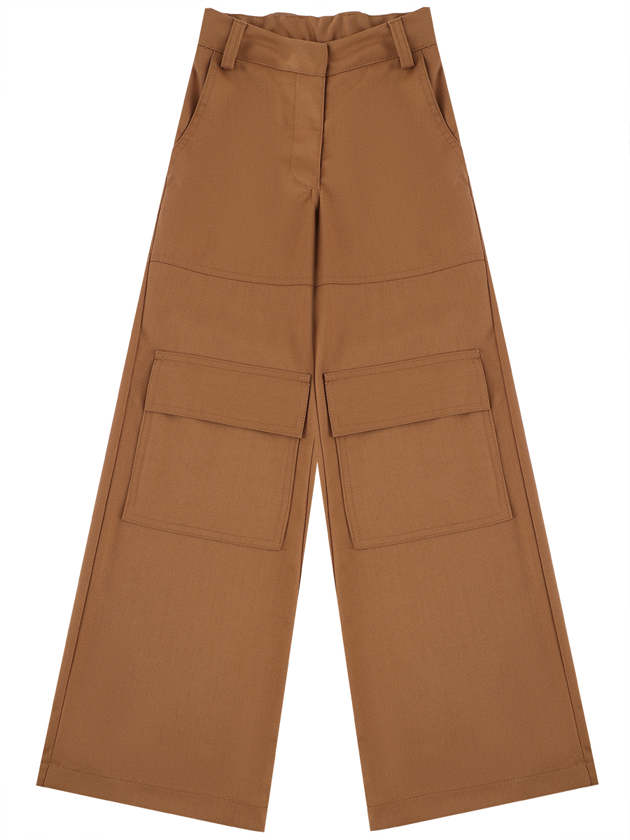 брюки y-clu’ для девочки, коричневые