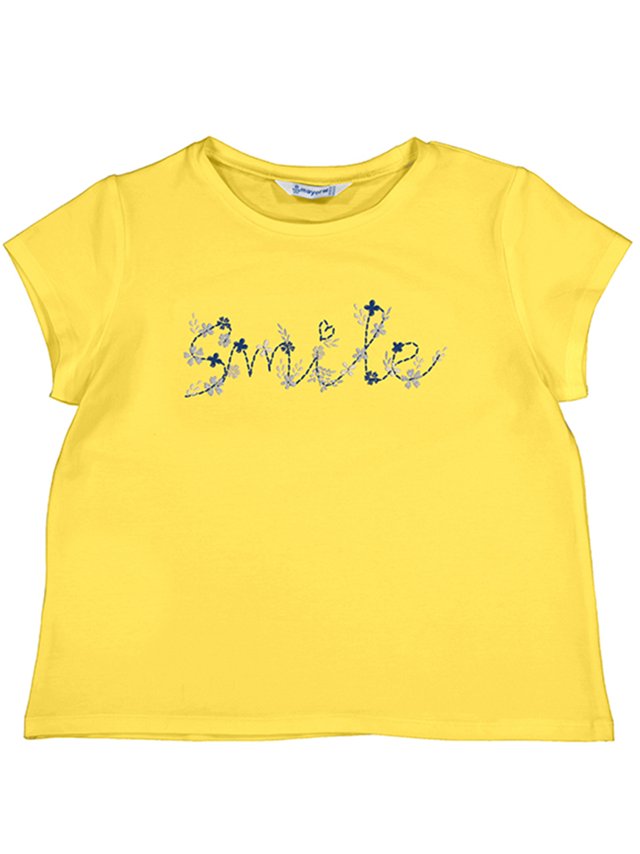 футболка mayoral для девочки, желтая