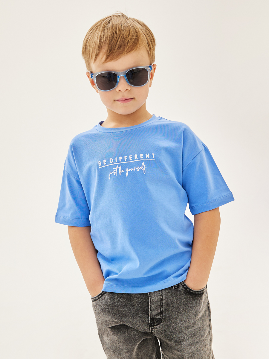 футболка laddobbo для мальчика, голубая