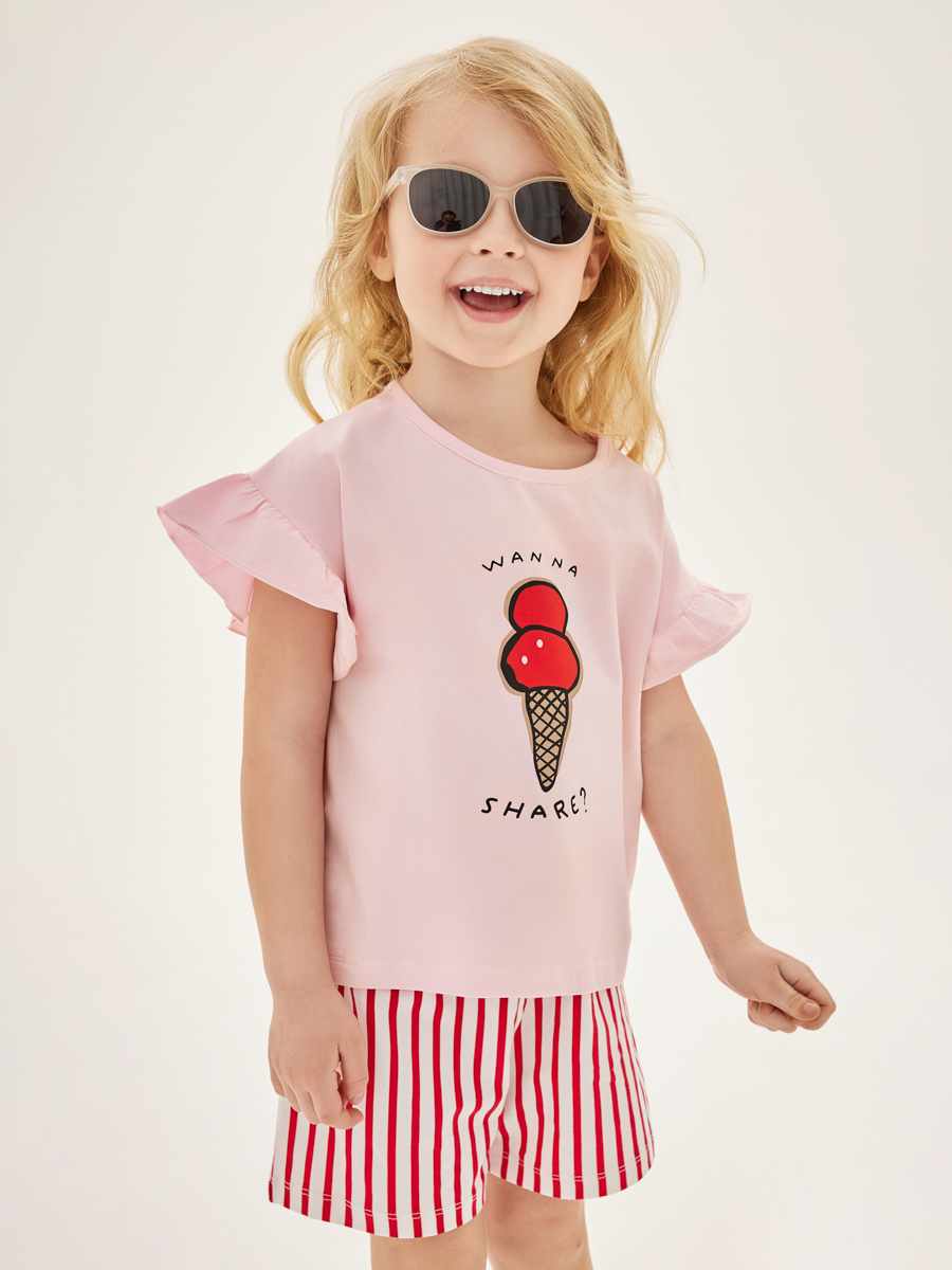 футболка laddobbo для девочки, розовая