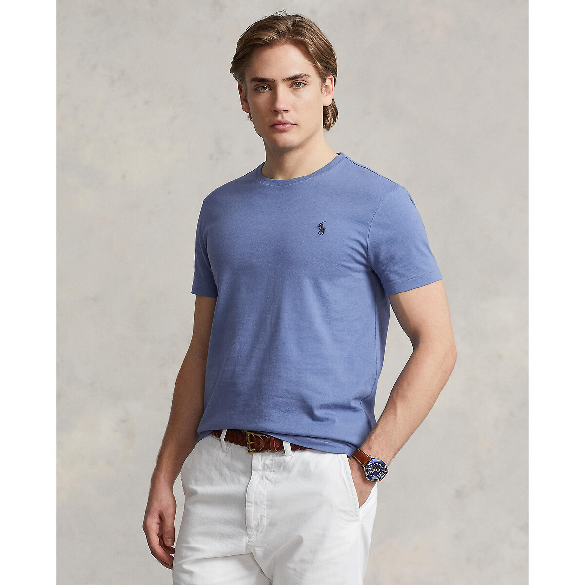 мужская футболка с коротким рукавом laredoute, синяя
