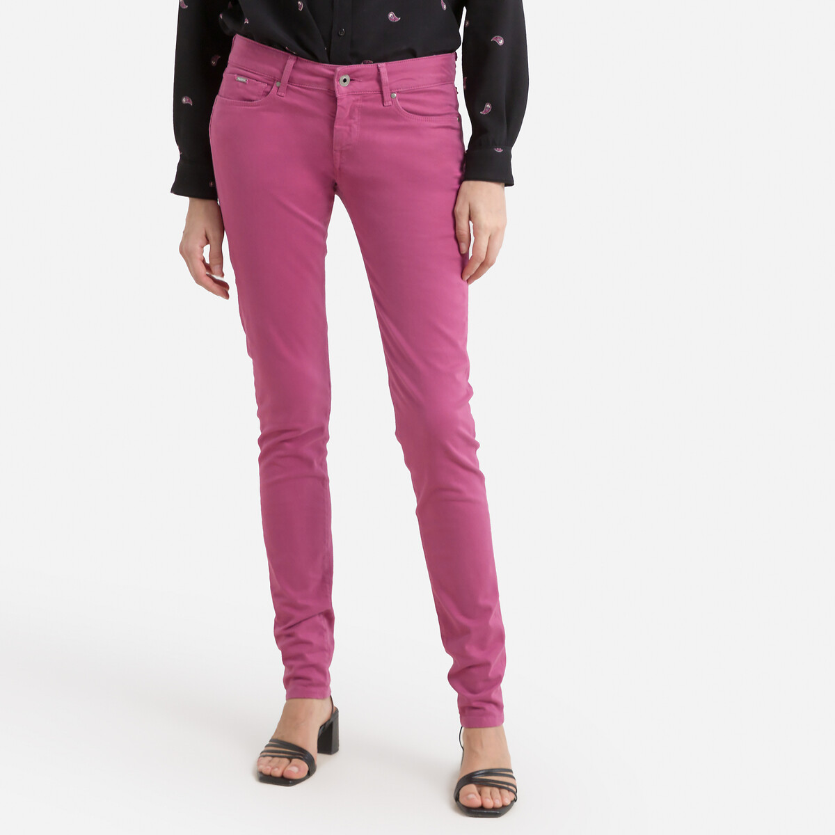 женские брюки скинни laredoute, розовые