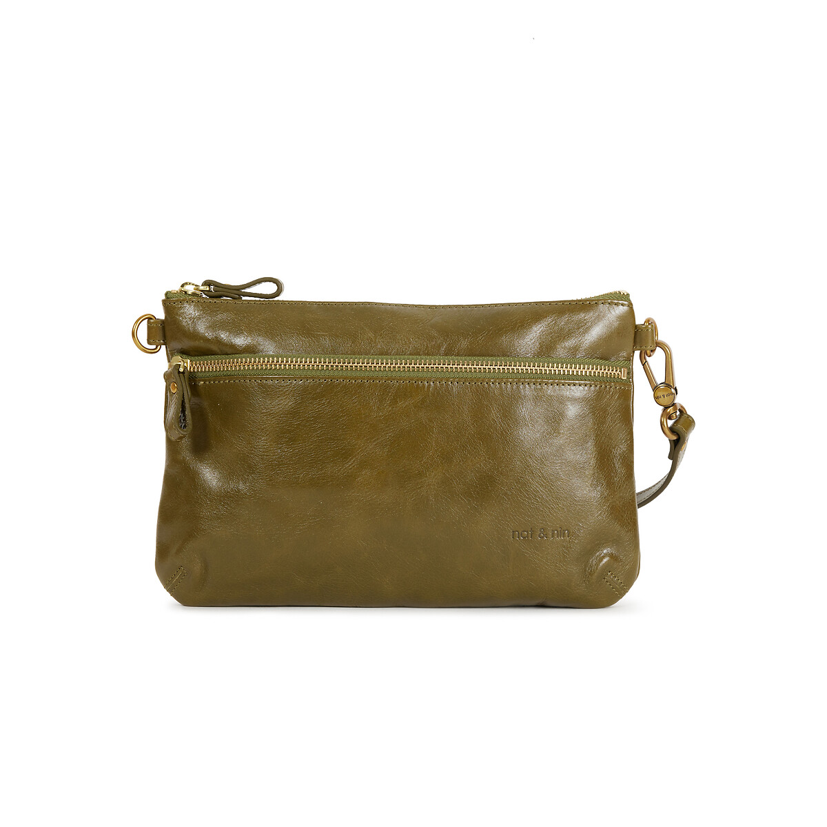 женская кожаные сумка laredoute, зеленая