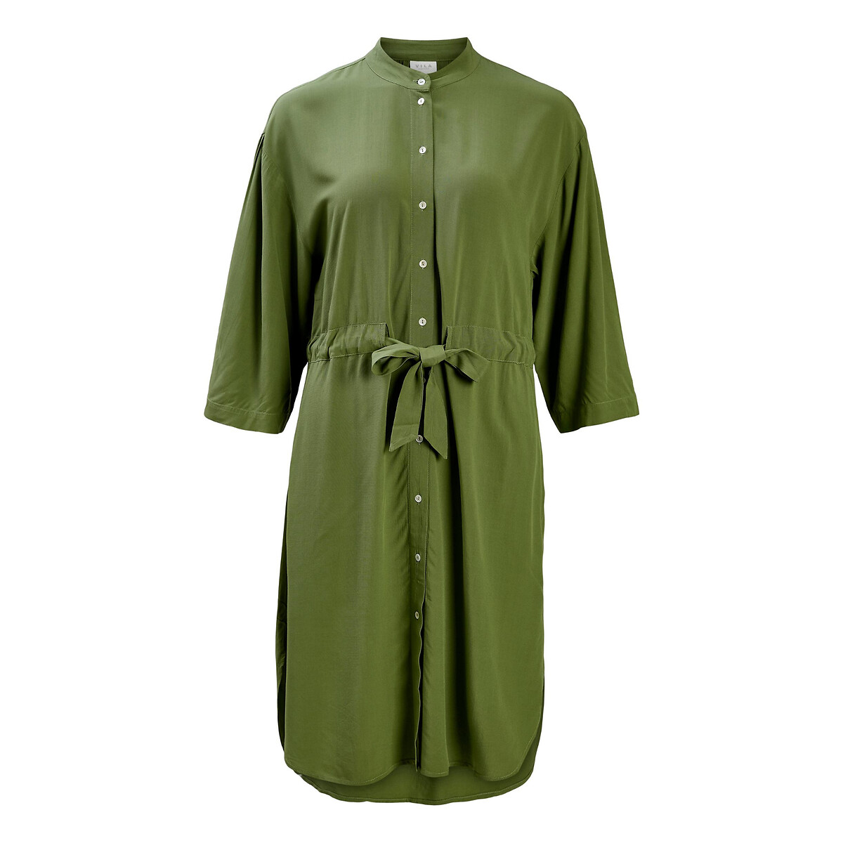 женское платье с рукавом 3/4 laredoute, зеленое