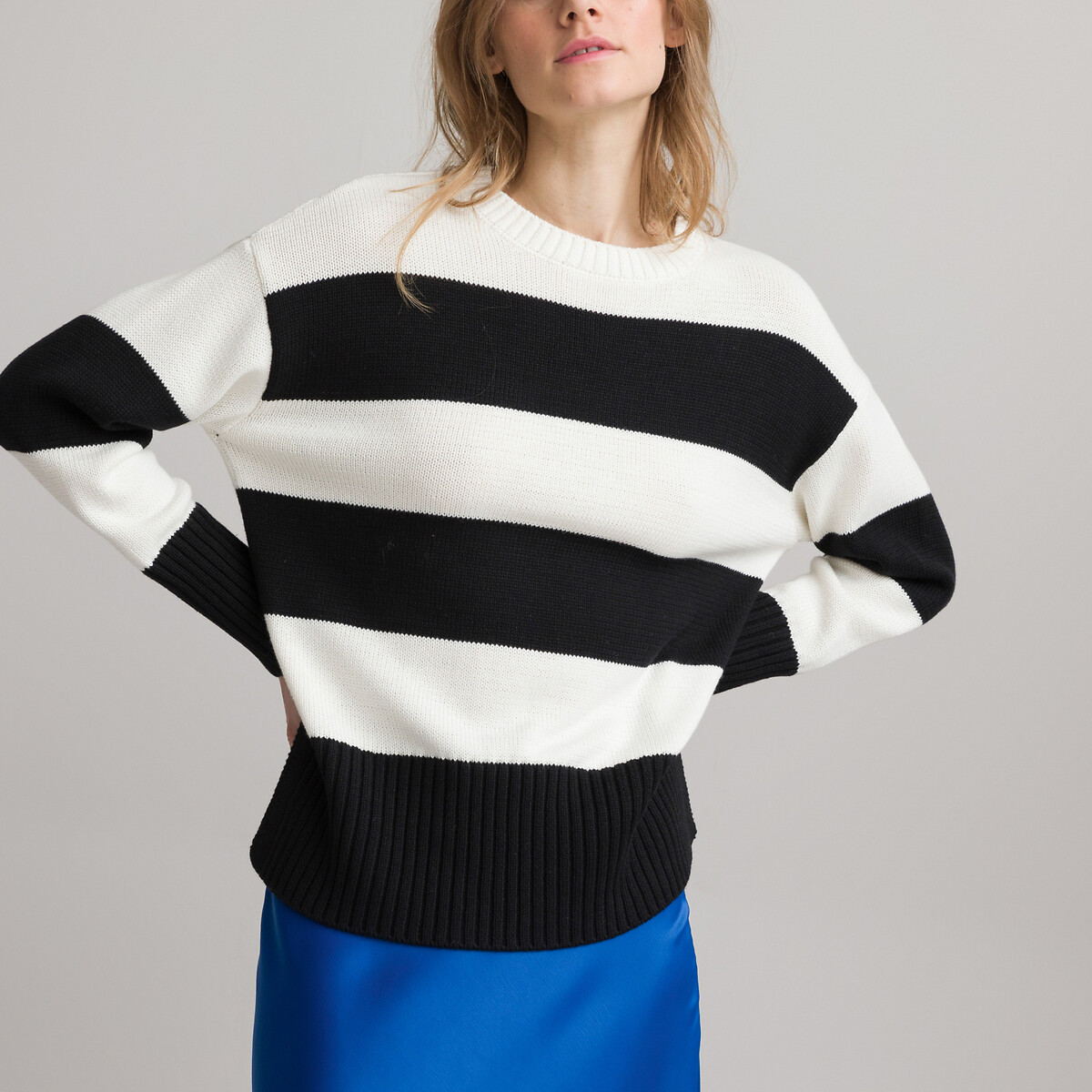 женский пуловер с круглым вырезом laredoute, черный