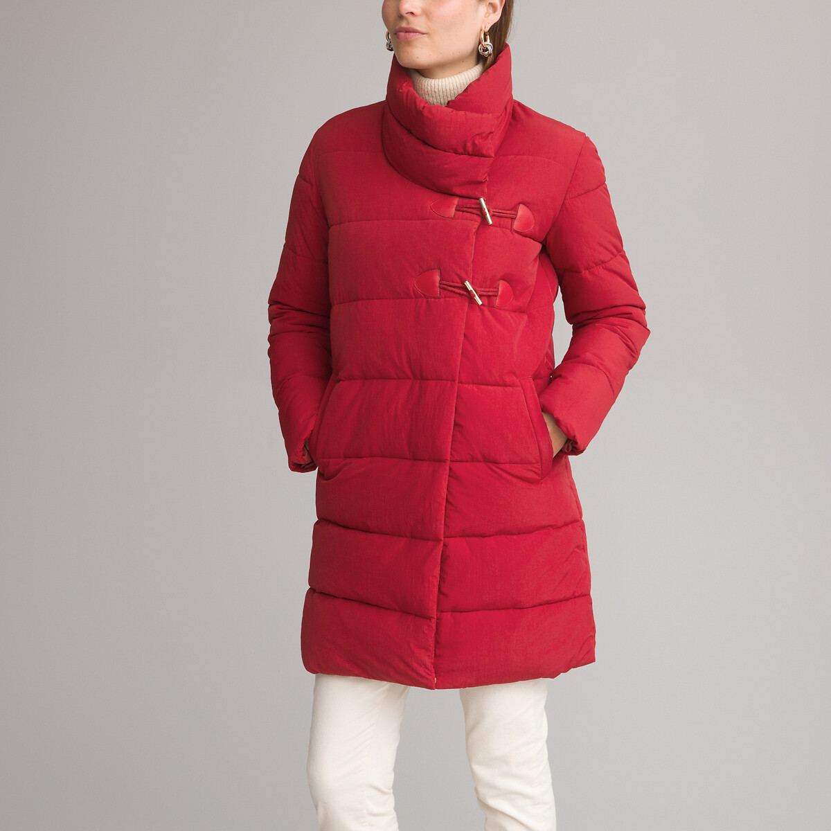 женская куртка стеганные laredoute, красная