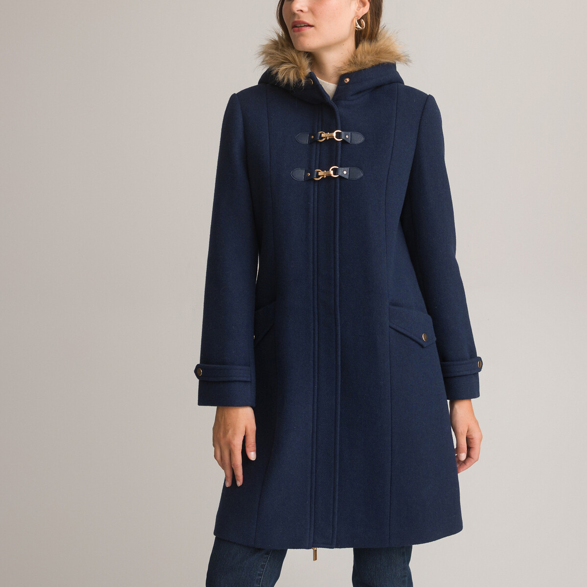 женское шерстяное пальто laredoute, синее