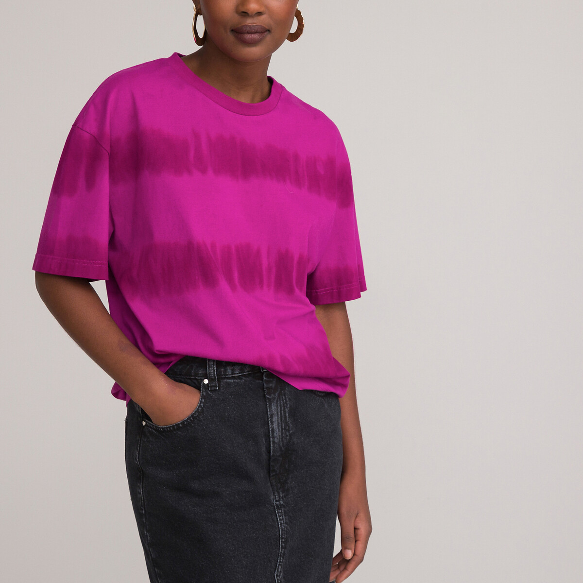 женская футболка с коротким рукавом laredoute, фиолетовая