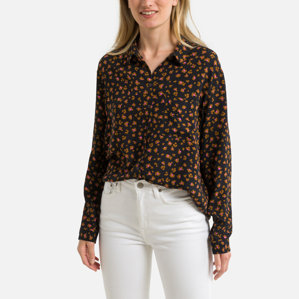 женская блузка с длинным рукавом laredoute, разноцветная