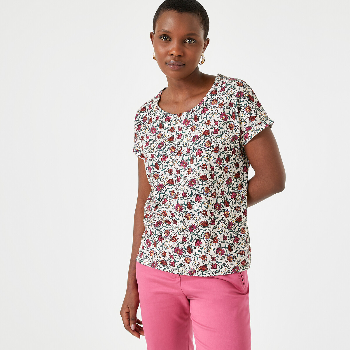 женская футболка с коротким рукавом laredoute, разноцветная