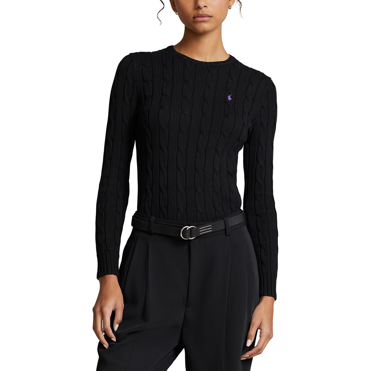женский свитер с круглым вырезом laredoute, черный