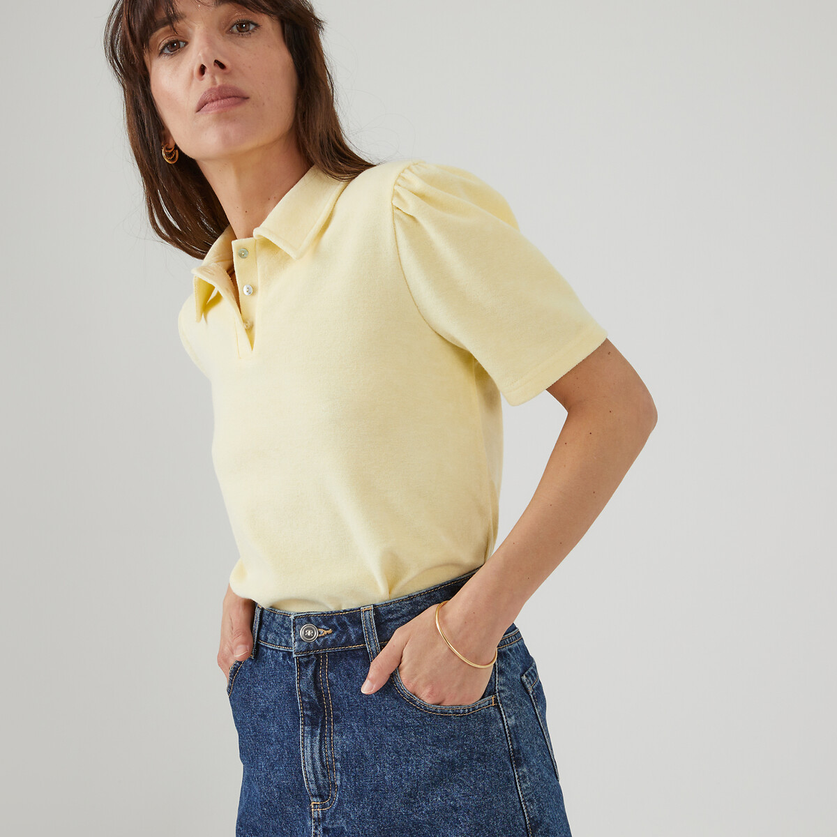 женская футболка с коротким рукавом laredoute, желтая